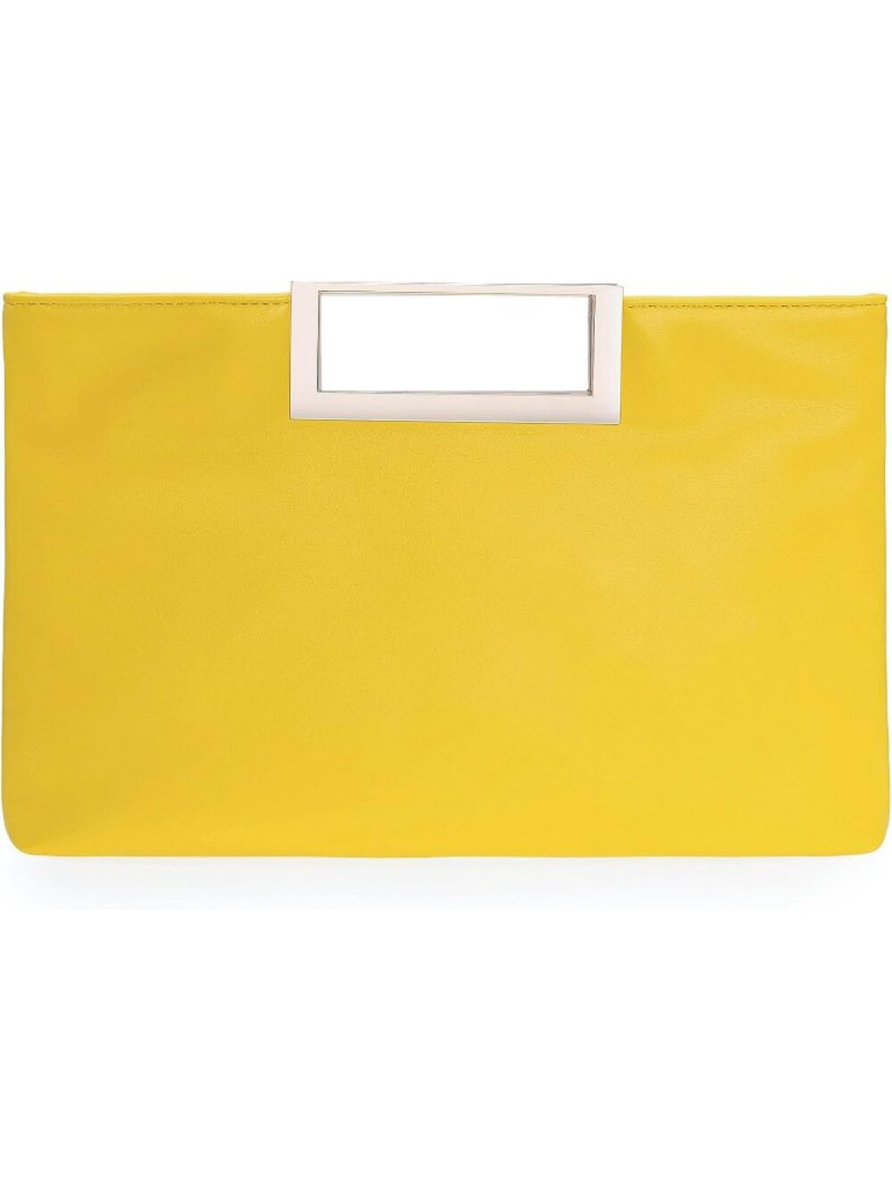 Women's Yellow PU Leather Fashion Stylish Clutch Purse Evening Handbag
